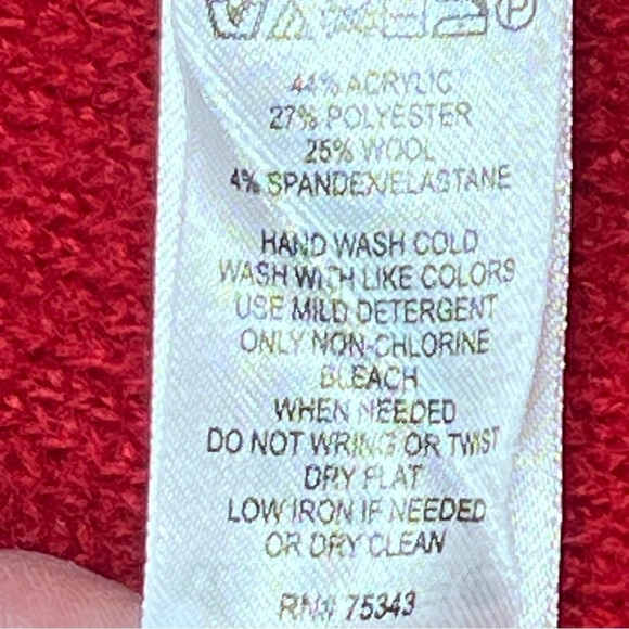 ADRIENNE VITTANINI Red Open Front Shawl Neckline Cardigan Sweater Jacket Size XL - Picture 15 of 16